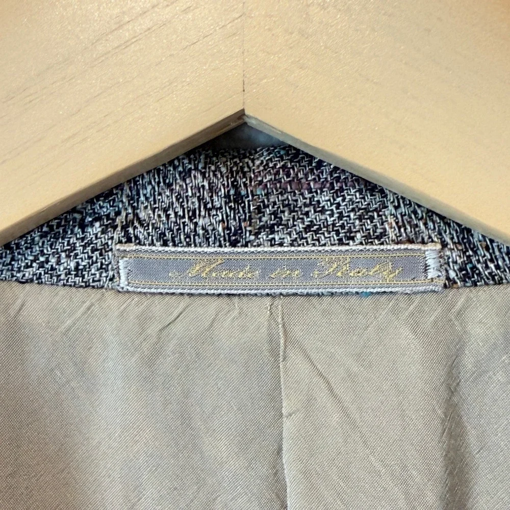 Corneliani 100% Silk Blazer Mens 42 Grey Textured Stripe Sport Coat Italy Dorman